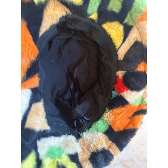 Multicolor Faux Fur Bucket Hat Streetwear Festival Colorful - Picture 3 of 4